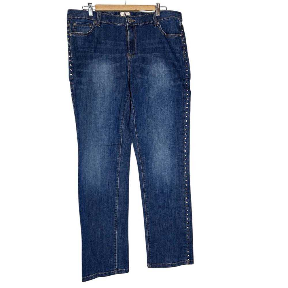 D/C jeans women’s size 16 blue denim pants‎ stretch studs bling